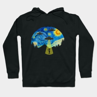 Starry Night UFO Alien - Funny Hoodie